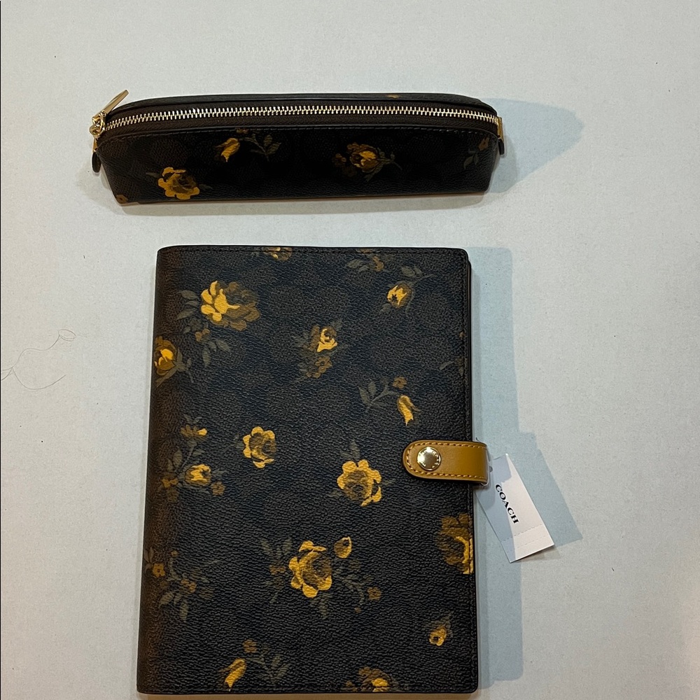Coach Floral Print Notebook and Pencil Case Set - Picture 2 of 3